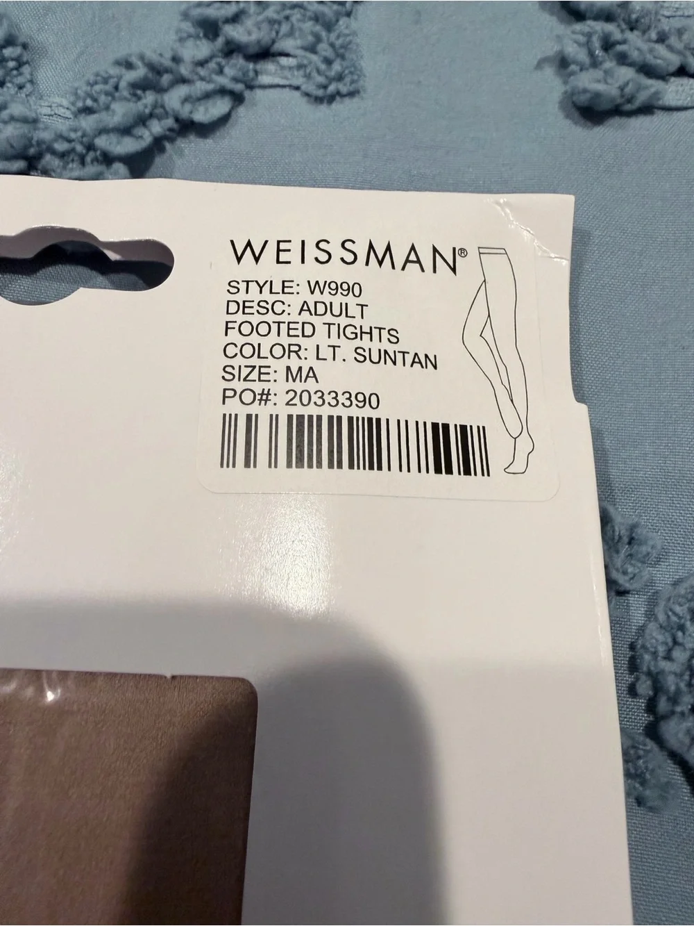 Weissman Nude/Tan Dance Footed Tights